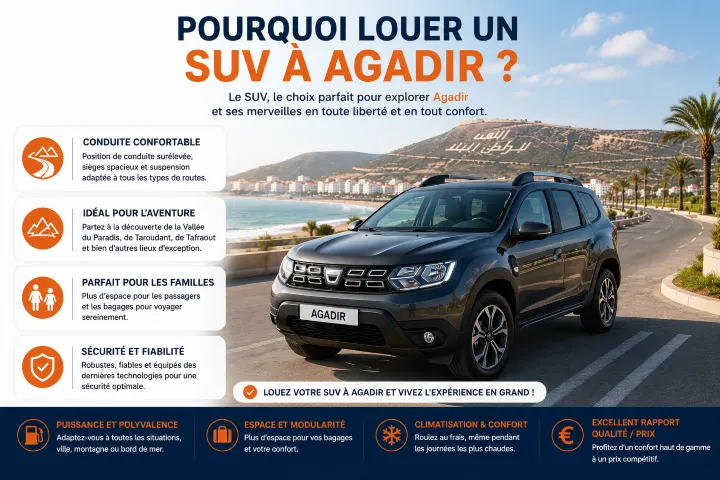 Pourquoi louer un SUV à Agadir