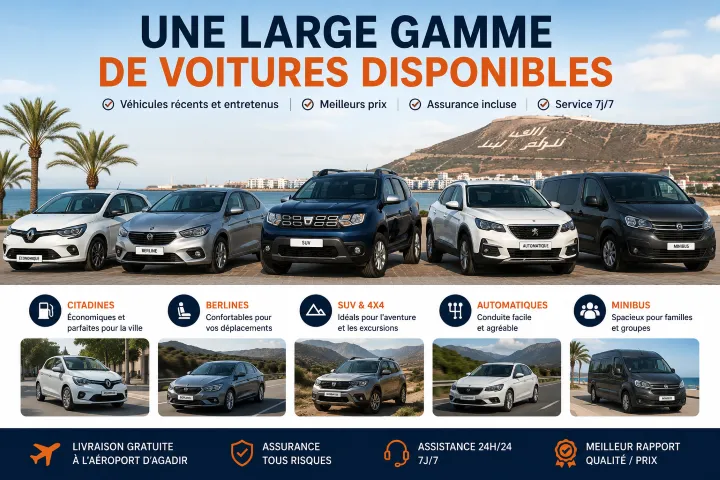 Une large gamme de voitures disponibles
